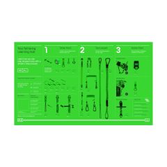 Tool tethering training board with mounted tether points lanyards and anchors front view | CMT Group UK