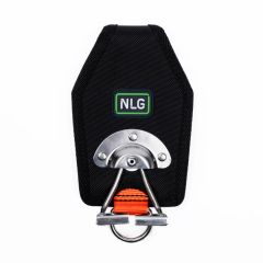 NLG hammer holster front view black body anti-snag stainless steel cradle arm gate and D-ring anchor | CMT Group UK