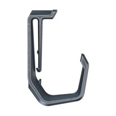 NLG AirPark grey non-gated drill and tool holder belt clip front view showing hook end | CMT Group UK