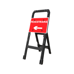 RA1 Plastic Quick Fit Frame & Sign - 600x450mm Rectangle - Pedestrian Arrow Left