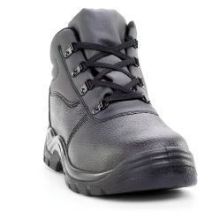 Steel toe cap chukka safety boot black leather upper front view | CMT Group UK