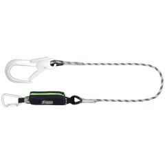 Kratos Curiosity-S Energy Absorbing Kernmantle Lanyard 2m - Aluminium Connectors and Zipped Pocket | CMT Group UK