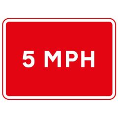 Metal Rectangle Plate Sign 5MPH Speed Limit 600 X 450mm