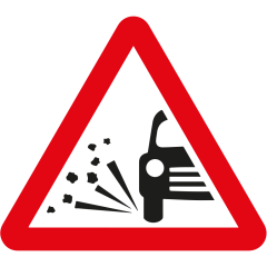 Loose Chippings Triangle Metal Road Sign - 750mm