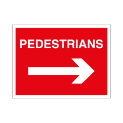 RA1 Plastic Quick Fit PLATE ONLY - Rectangle 600x450mm - Pedestrian Arrow Right