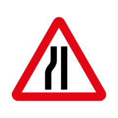 RA1 Plastic Quick Fit PLATE ONLY - Triangle 750mm - Road Narrows Left