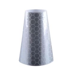 White prismatic reflective replacement sleeve for 750mm traffic cone full view showing pocketed prismatic surface | CMT Group UK