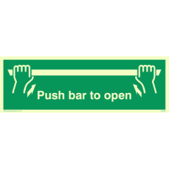 Vinyl Photoluminescent Sticker - 150mm x 50mm - Push bar to open