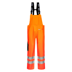 Flame Retardant Anti Static Waterproof Salopettes - Hi-Vis Orange
