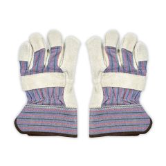 Split leather rigger gloves SCRG showing virgin cotton fleece lining and taped cuff construction | CMT Group UK