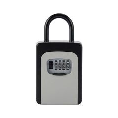 MAX portable combination key safe 4-digit grey and black aluminium body with top shackle front view | CMT Group UK