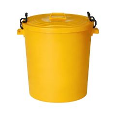 90 Litre Spill Kit Drum with Lid (Empty) - Yellow Plastic Bin replacement container | CMT Group
