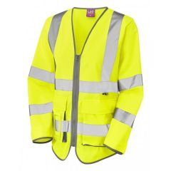 Leo Womens Hi Vis Long Sleeved Superior Waistcoat Yellow