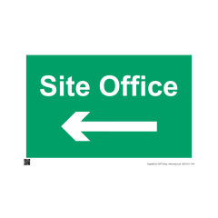 Site Sign - 3mm Correx - 420x594mm - Site Office Left Arrow