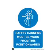 Site Sign - Safety Harness Must Be Worn From This Point Onwards – 450x600 - 3mm Correx