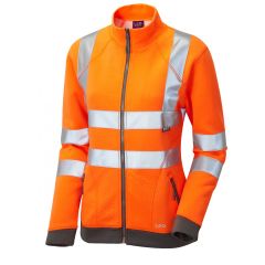 Leo Womens Hi Vis Zipped Sweatshirt Orange