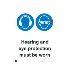 Site Sign - 3mm Correx - 297x420mm (A3) - Hearing and Eye protection must be worn