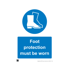Site Sign - Foot protection must be worn 420 x 594mm Rigid - 3mm Correx