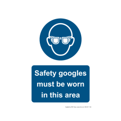 Site Sign - 3mm Correx - 210x297mm (A4) - Safety goggles must be worn
