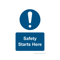 Safety Sign Safety Starts Here A4 - 4mm Correx