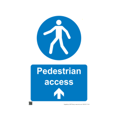 Site Sign - 3mm Correx - Pedestrian access up arrow - 420x594mm (A2)