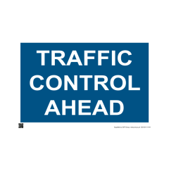 Site Sign - 3mm Correx - 420x594mm - Traffic control ahead