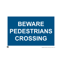 Site Sign - 6mm Correx - 594x841mm - Beware Pedestrians crossing