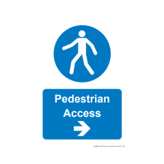 Site Sign - 3mm Correx - 210x297mm A4 - Pedestrians arrow right
