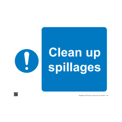 Safety Sign Clean up spillages 297x420mm A3 - 3mm Correx