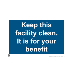 Site Safety Sign - 6mm Correx - Keep this facility clean - 594x841mm (A1)