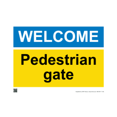 Site Sign - 3mm Correx - 297x420mm A3 - Welcome Pedestrian Gate