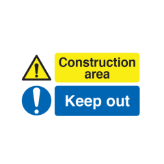 Site Sign - Rigid PVC - Construction area Keep out - 600mm x 400mm (A2)