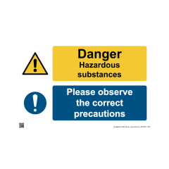 Site Sign - 3mm Correx - Danger Hazardous Substances, Please Observe the Correct Precautions - 420x594mm (A2)