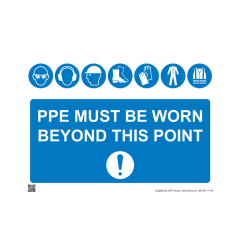 Site Sign - 6mm Correx - PPE must be worn beyond this point - 594x841mm (A1)