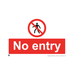 Site Sign - 3mm Correx - 420x594mm - No Entry