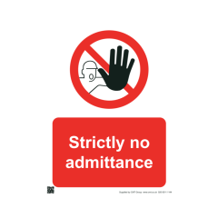 Site Sign - 3mm Correx - 297x420mm A3 - Strictly no admittance