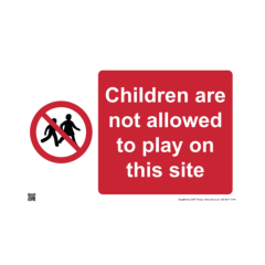 Site Sign - 3mm Correx - 297x420mm A3 - Children are not allowed to play on this site