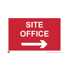 Site Sign - 6mm Correx - 594x841mm - Site office arrow right