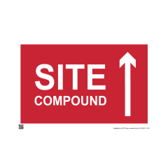 Site Sign - 6mm Correx - 594x841mm - Site compound arrow up