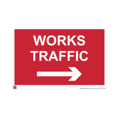 Site Sign - 3mm Correx - 420 x 594mm - Works traffic arrow right