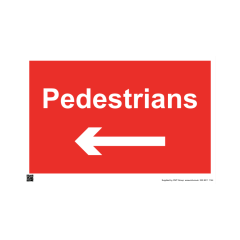 Site Sign - 3mm Correx - Pedestrians arrow left - 420x594mm (A2)
