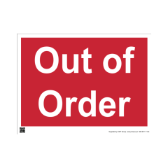 Site Sign - 3mm Correx - Out of order - 297x420mm (A3)