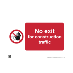 Site Sign - 3mm Correx - No exit for construction traffic - 297x420mm (A3)