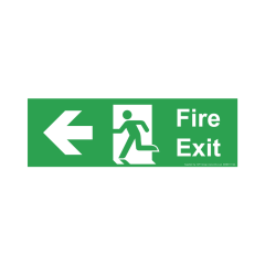 Site Sign - 3mm Correx - 150x450mm - Fire Exit Arrow Left