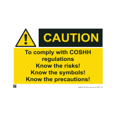 Site Sign - 3mm Correx - 420x594mm (A2) - Caution to comply with COSHH regulations