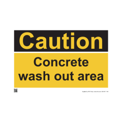 Safety Sign Caution concrete wash out area 420x594mm A2 - 3mm Correx