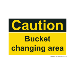 Site Sign - 3mm Correx - 210x297mm (A4) - Caution Bucket Changing Area