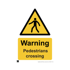 Safety Sign Warning pedestrians crossing 420x594mm A2 - 3mm Correx