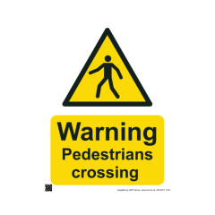 Site Sign - 3mm Correx - 297x420mm A3 - Warning pedestrians crossing