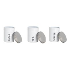 Kitchen Tea Coffee Sugar Steel Canister Set